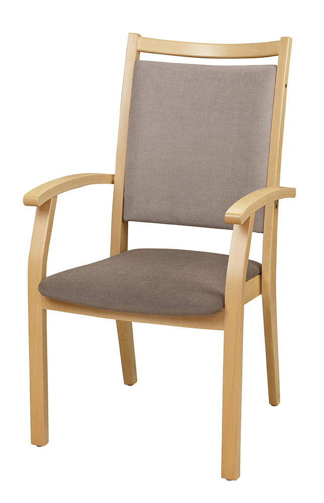 Beizton: Buche natur | Bezug Rücken: Gala-Light-grey | Bezug Sitz: Gala-Elephant