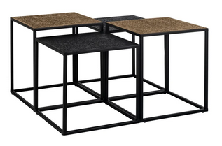 Couchtisch Ely Set von 4 (Black/gold)
