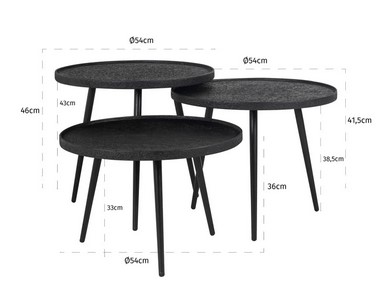 Couchtisch Oxford Set von 3